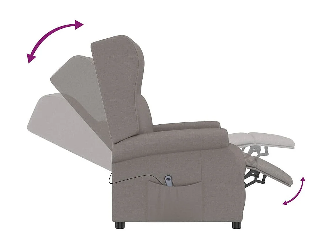 Fauteuil inclinable électrique Taupe Tissu