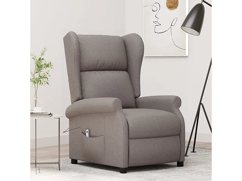 Fauteuil inclinable électrique Taupe Tissu