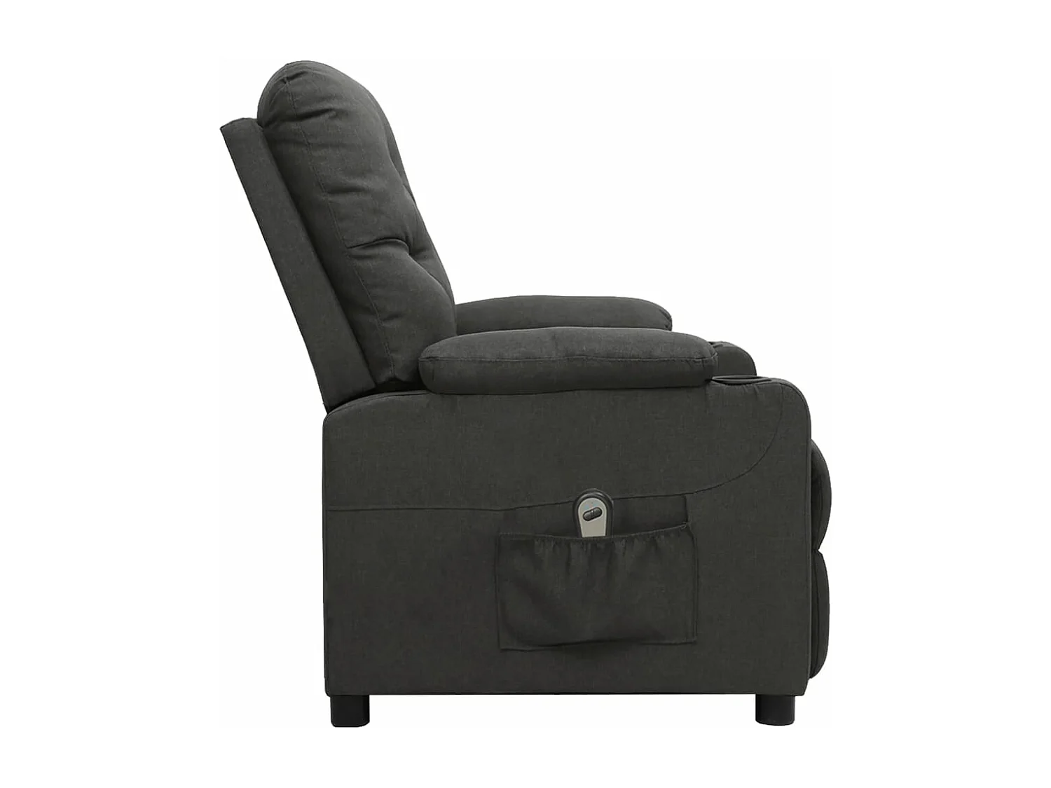 Sillón reclinable eléctrico de tela gris oscuro