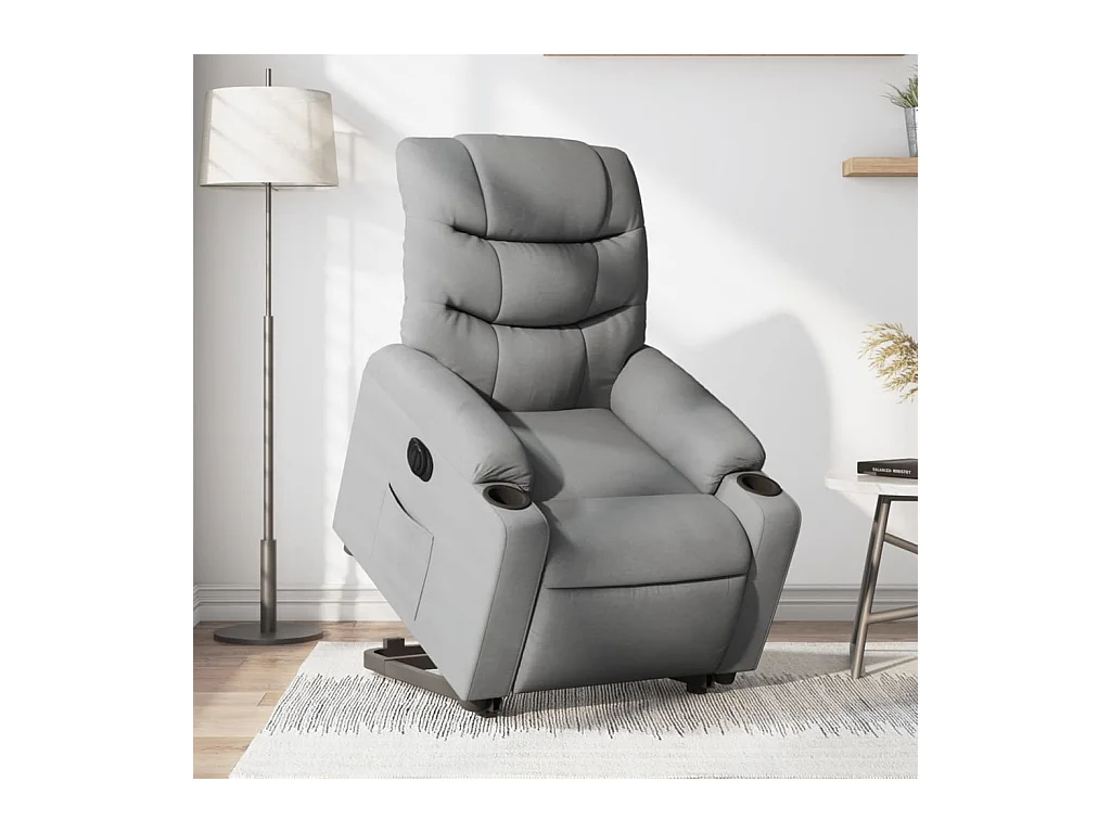 Fauteuil inclinable électrique gris clair tissu