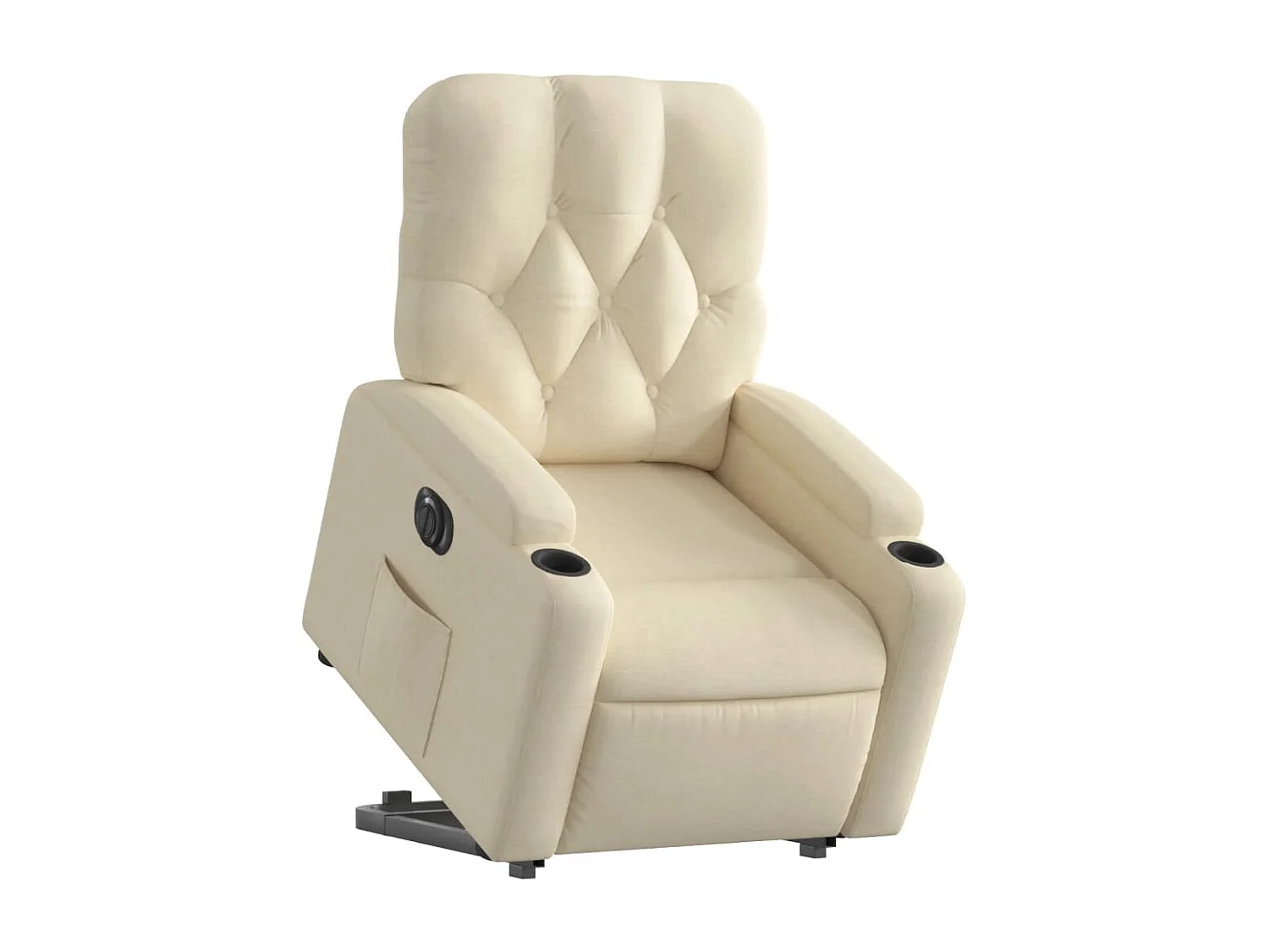 Fauteuil inclinable électrique crème tissu