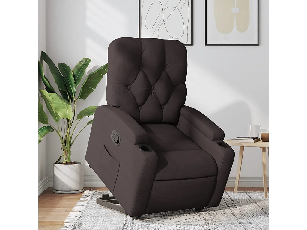 Fauteuil inclinable marron foncé tissu