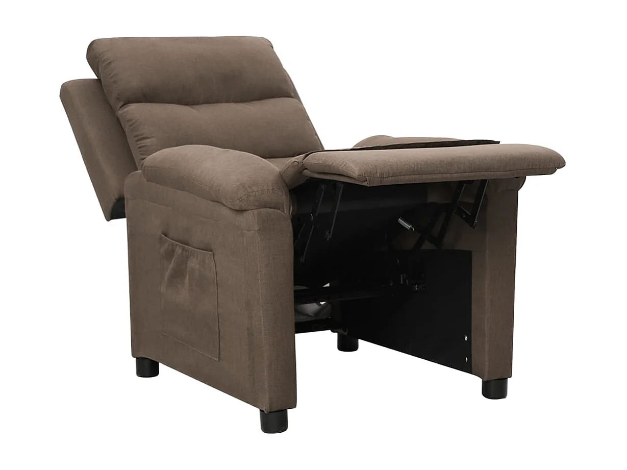 Sillón reclinable de tela gris taupe