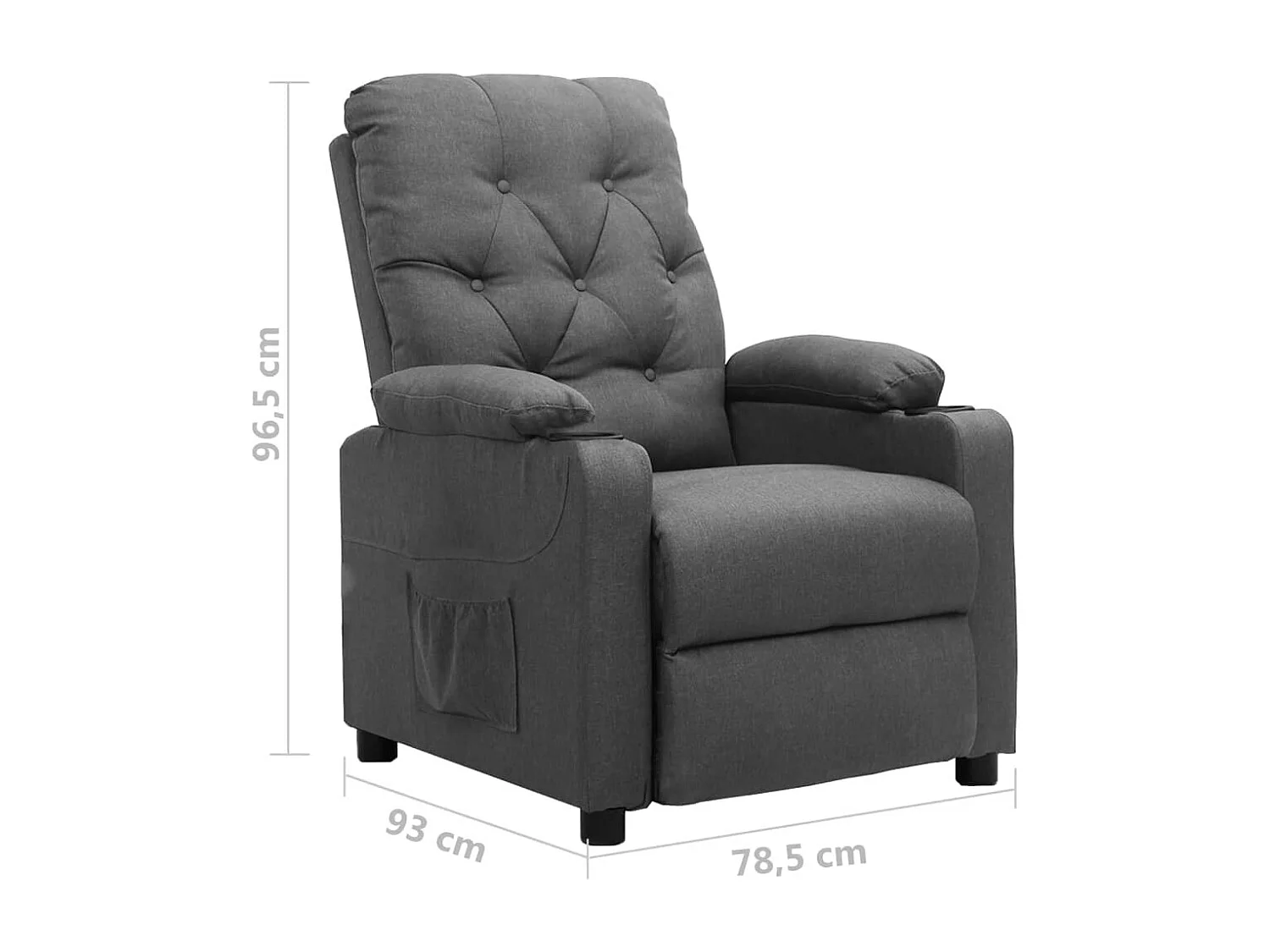 Sillón reclinable de tela gris claro