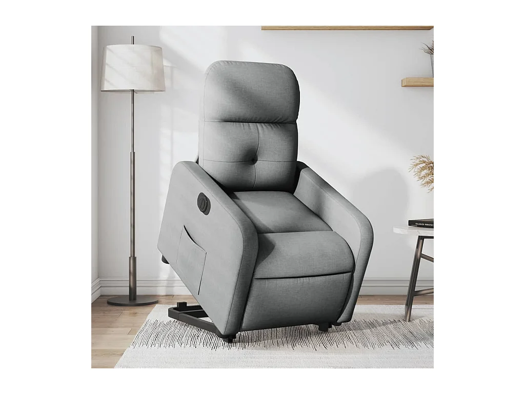 Fauteuil inclinable électrique gris clair tissu