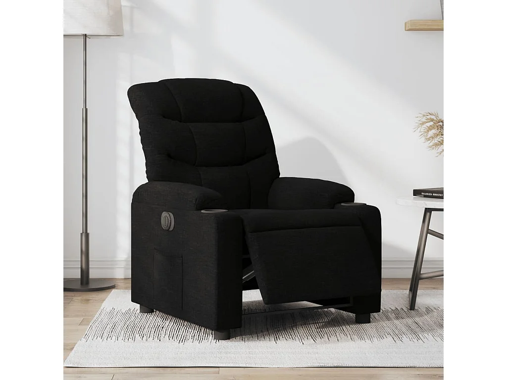 Fauteuil inclinable électrique Noir Tissu