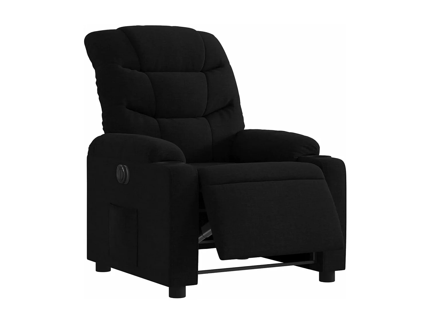 Sillón reclinable eléctrico de tela negro