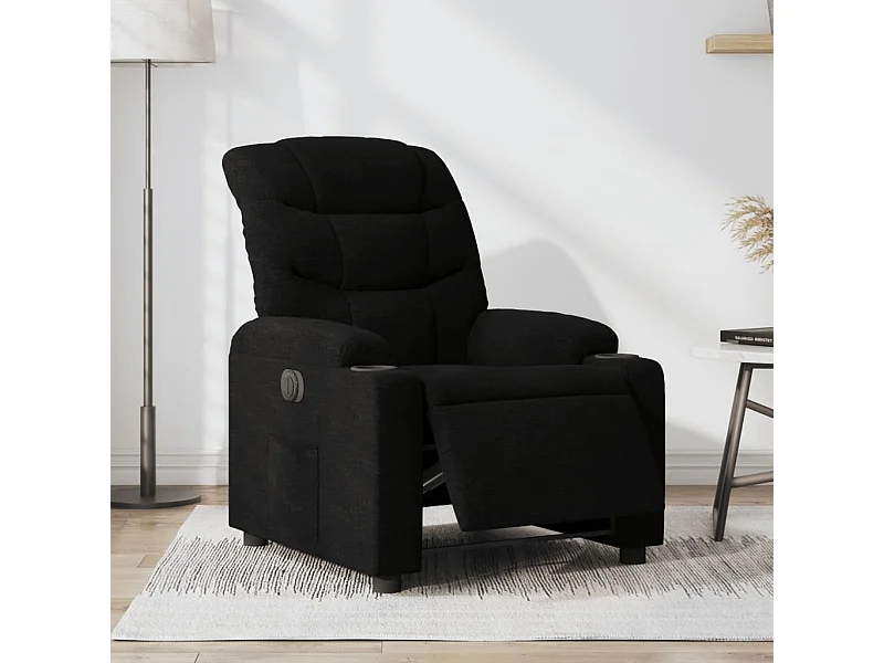 Fauteuil inclinable électrique Noir Tissu