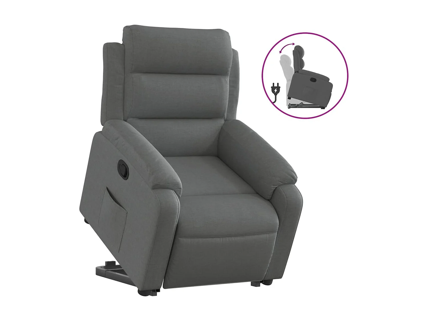 Fauteuil inclinable Gris foncé Tissu