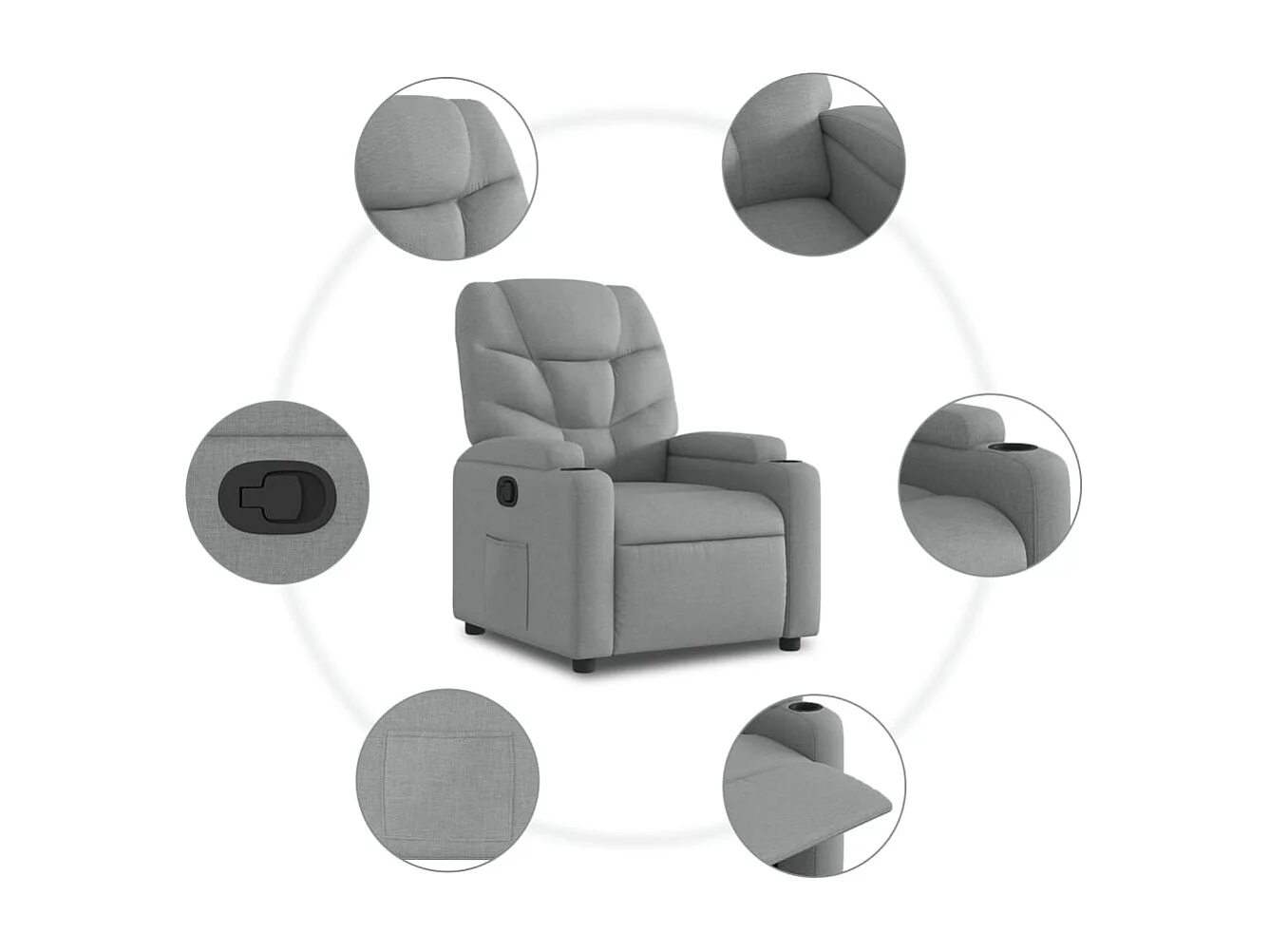 Fauteuil inclinable Gris clair Tissu