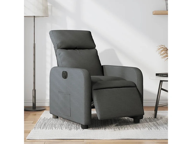 Fauteuil inclinable électrique Gris foncé Tissu