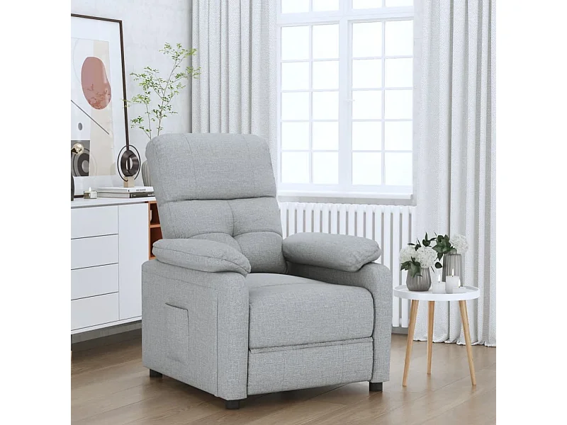 Fauteuil verstelbaar stof lichtgrijs