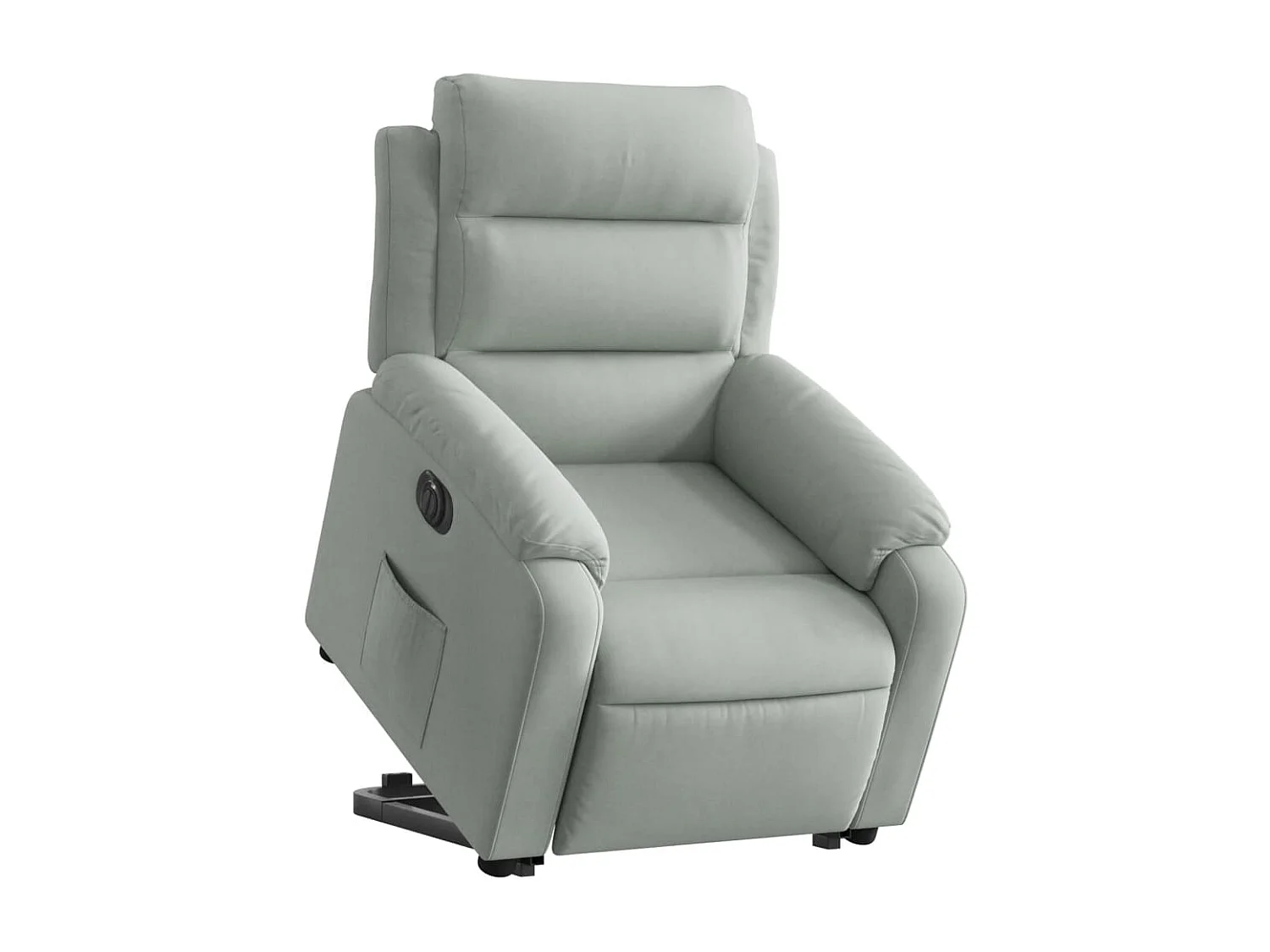 Fauteuil inclinable électrique gris clair velours