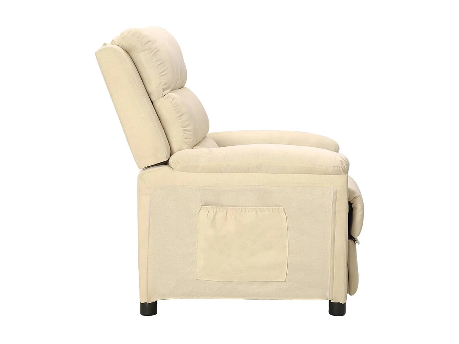 Fauteuil verstelbaar stof crèmekleurig