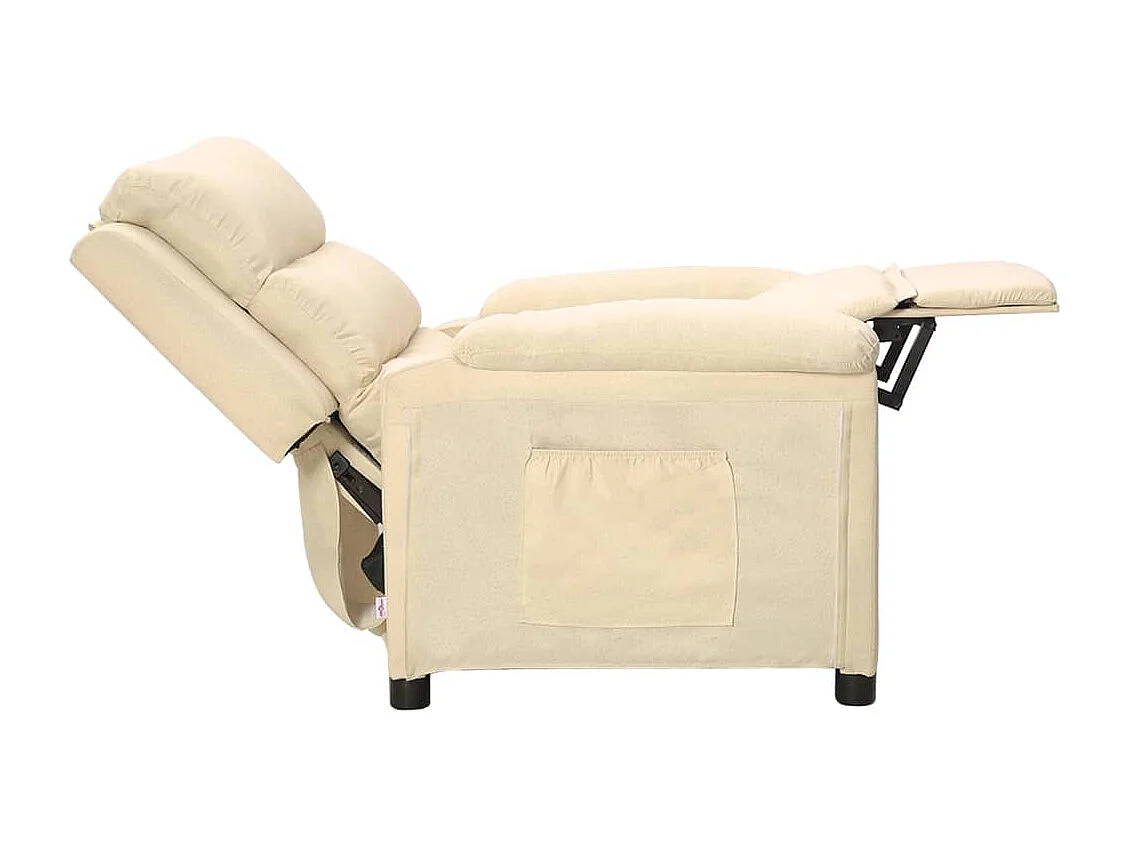 Fauteuil verstelbaar stof crèmekleurig