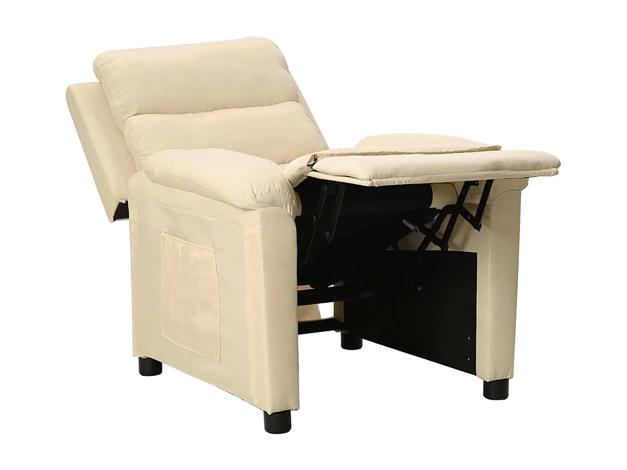 Fauteuil verstelbaar stof crèmekleurig