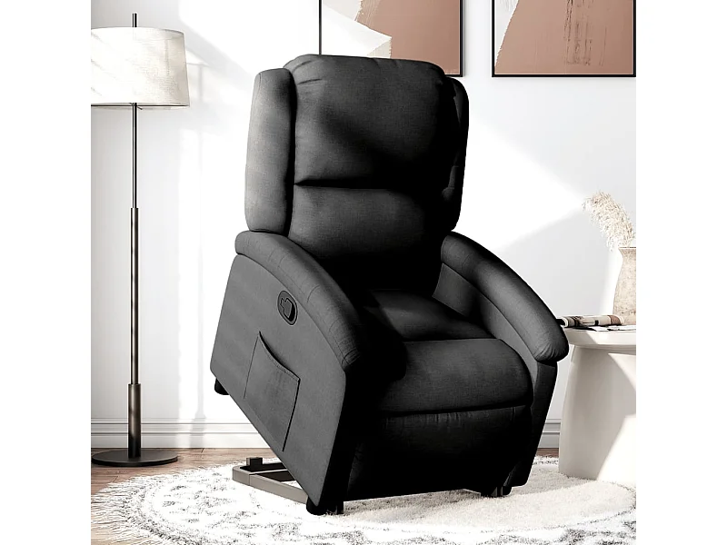 Sillón reclinable elevable tela negro