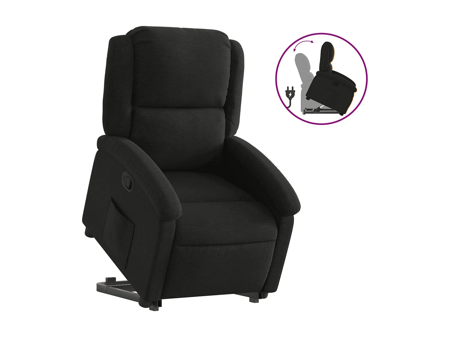 Fauteuil inclinable noir tissu