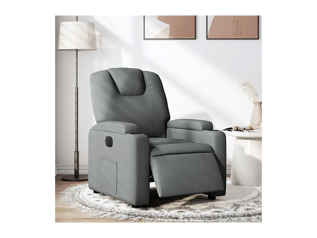 Fauteuil inclinable électrique Gris foncé Tissu