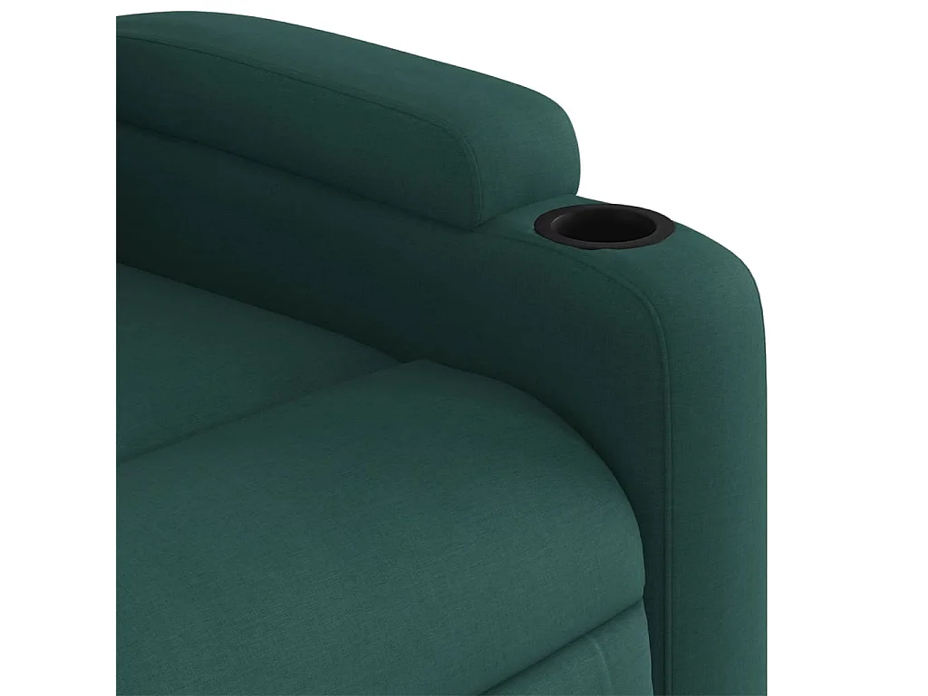 Sillón reclinable de tela verde oscuro