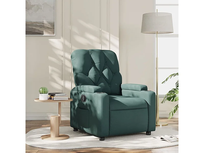 Fauteuil verstelbaar stof donkergroen