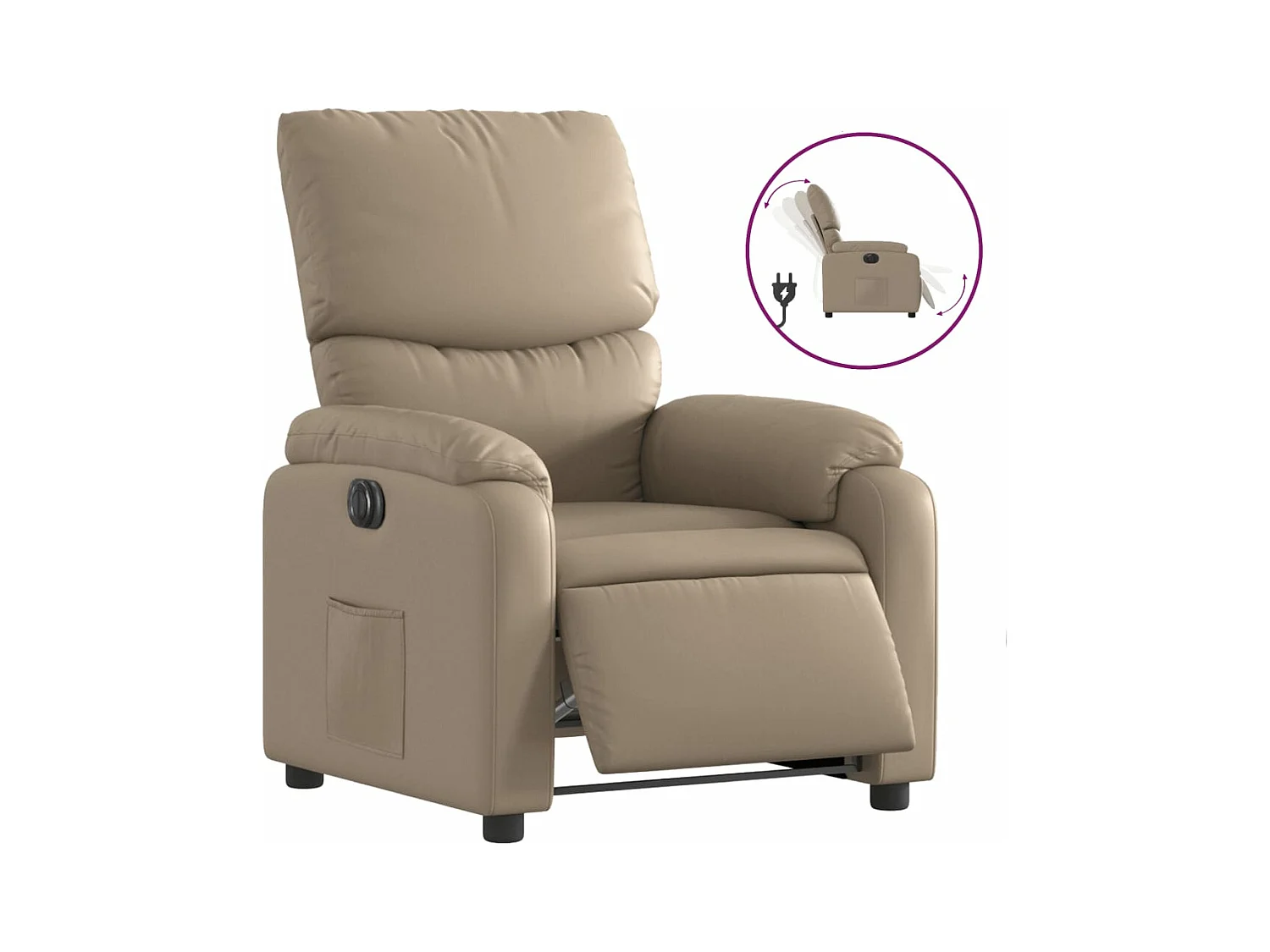 Fauteuil inclinable électrique Cappuccino Similicuir