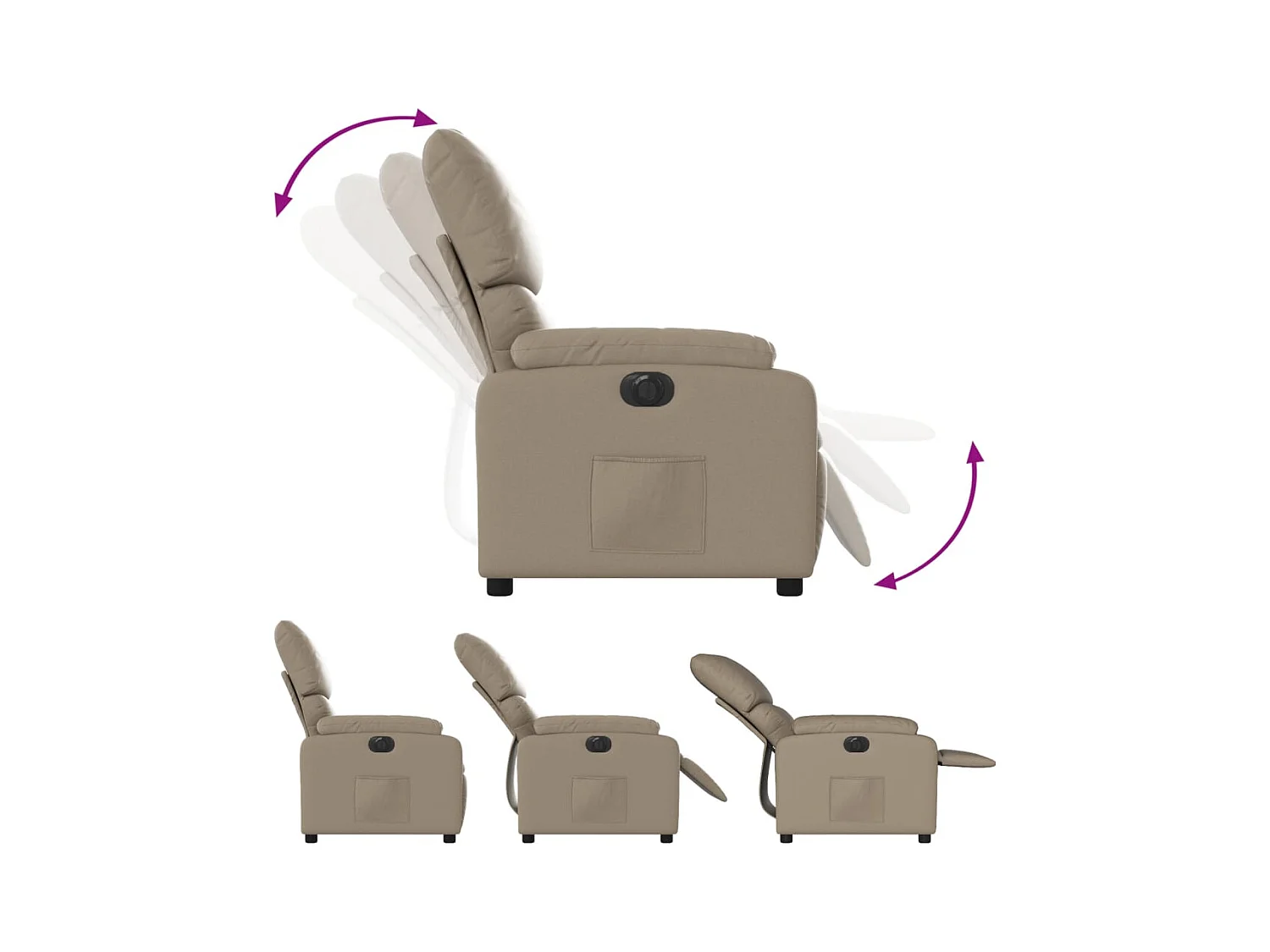 Fauteuil inclinable électrique Cappuccino Similicuir