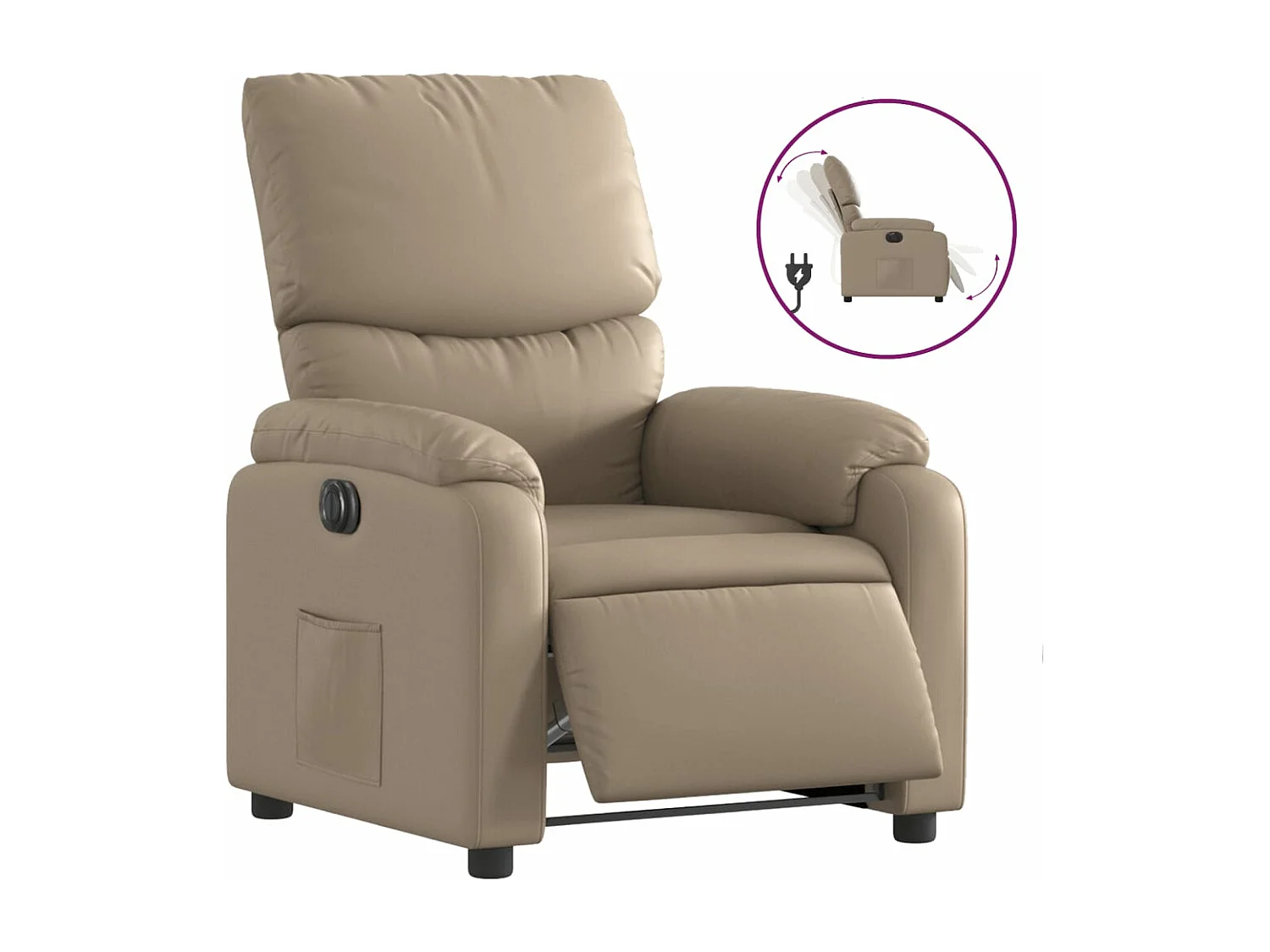 Fauteuil inclinable électrique Cappuccino Similicuir