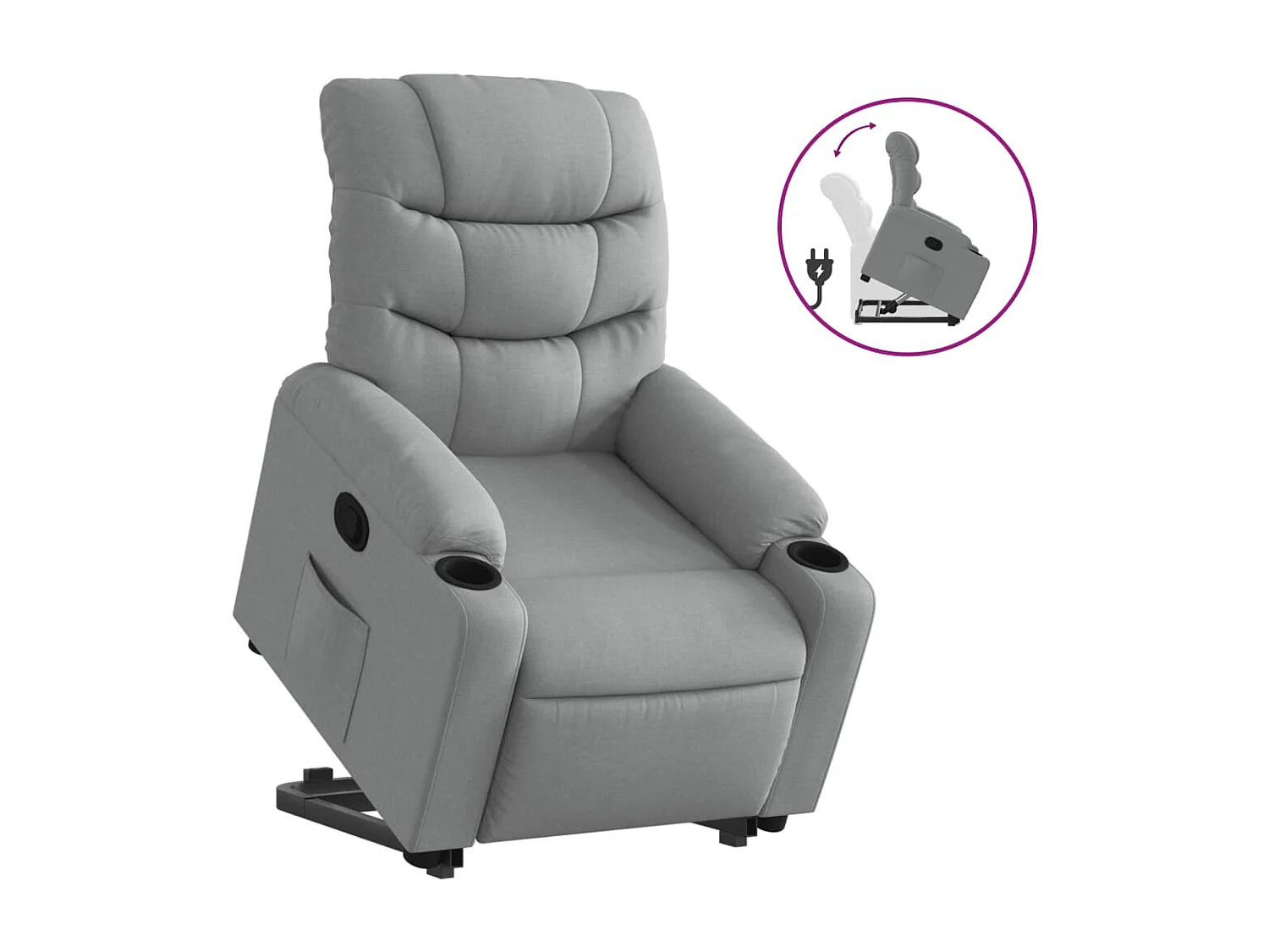 Fauteuil inclinable Gris clair Tissu