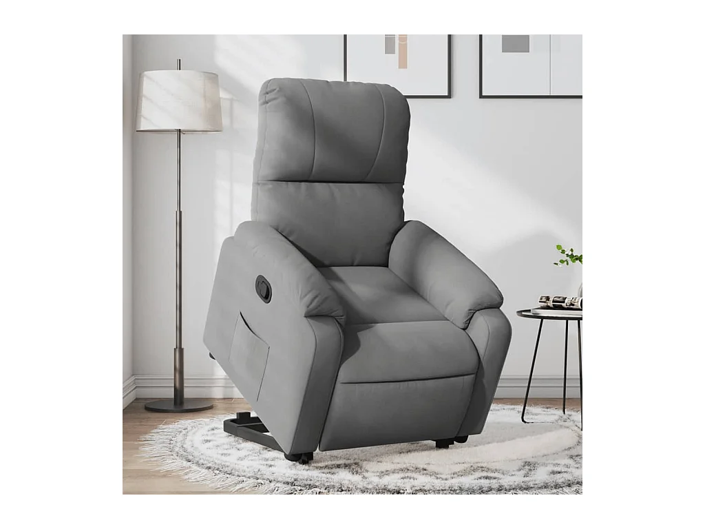 Fauteuil inclinable gris foncé tissu microfibre