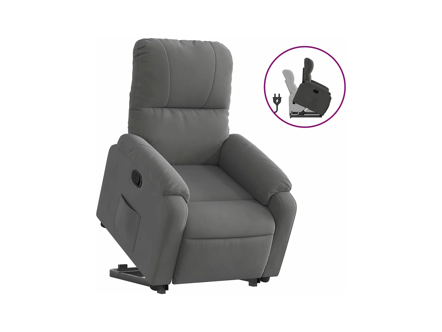 Fauteuil inclinable gris foncé tissu microfibre