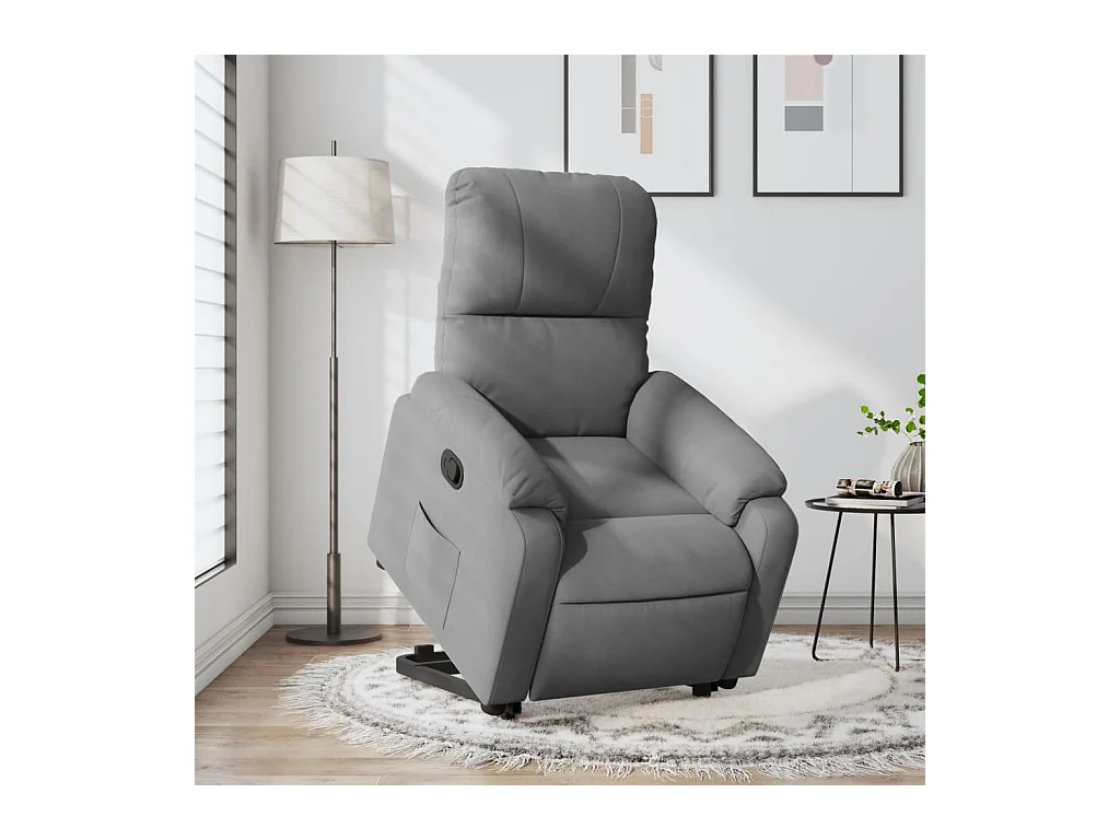 Fauteuil inclinable gris foncé tissu microfibre