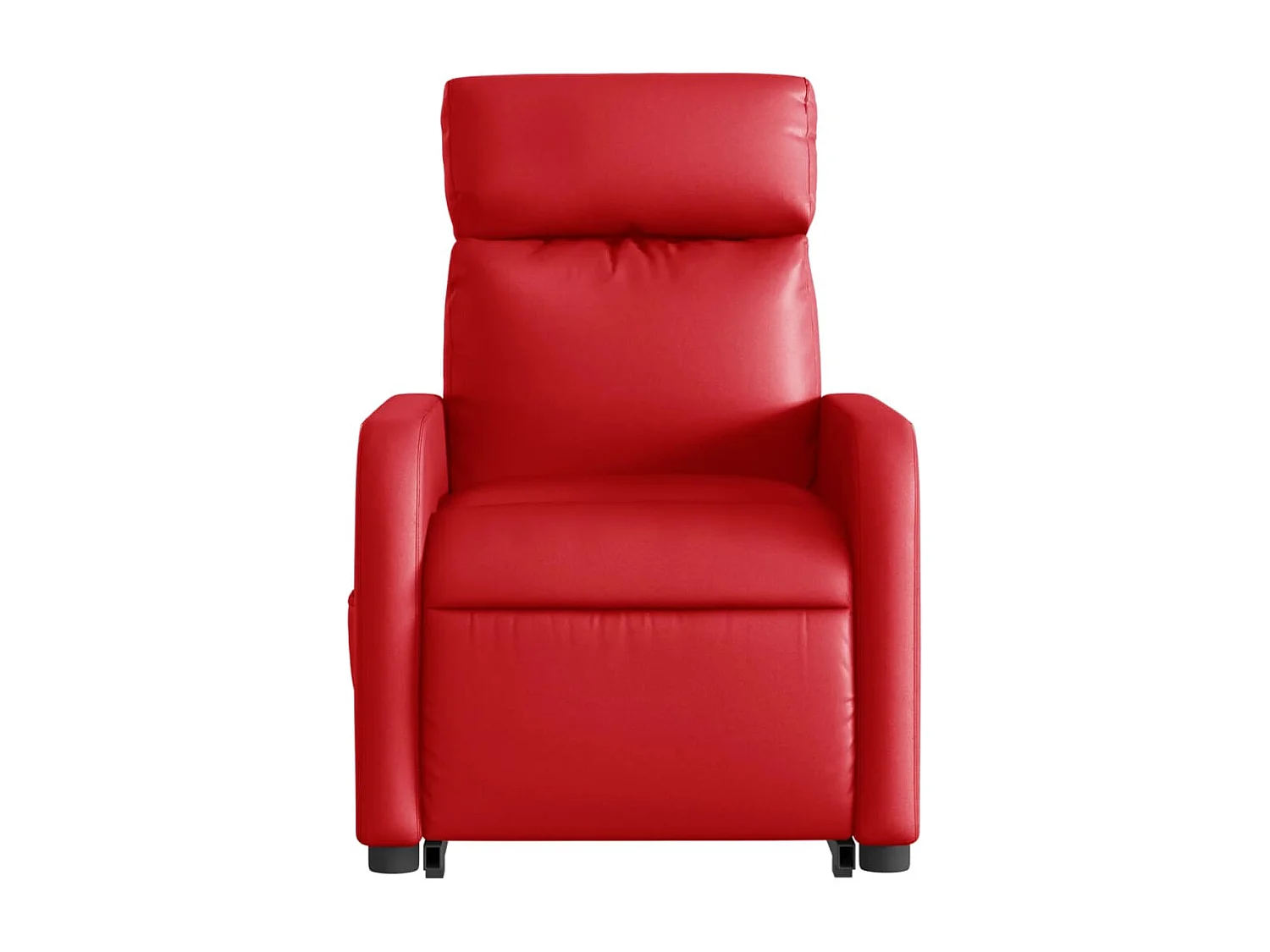 Sillón reclinable elevable cuero artificial rojo