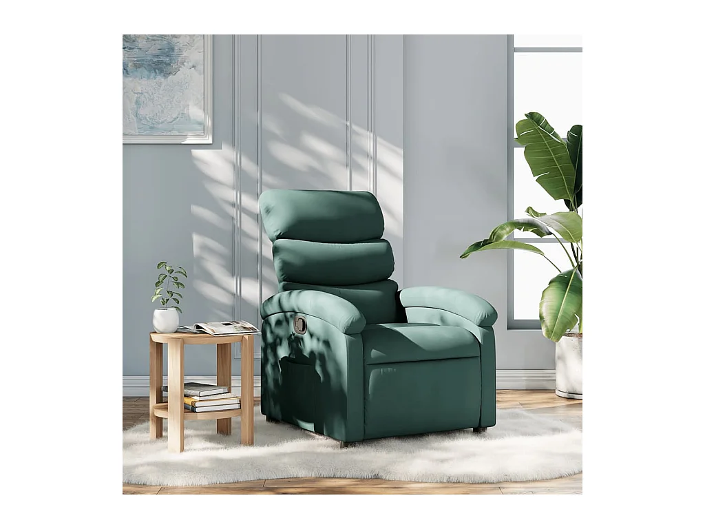 Fauteuil inclinable Vert foncé Tissu