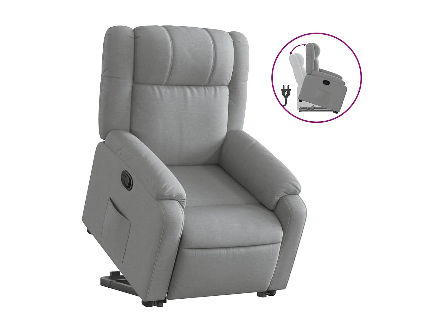 Fauteuil inclinable Gris clair Tissu
