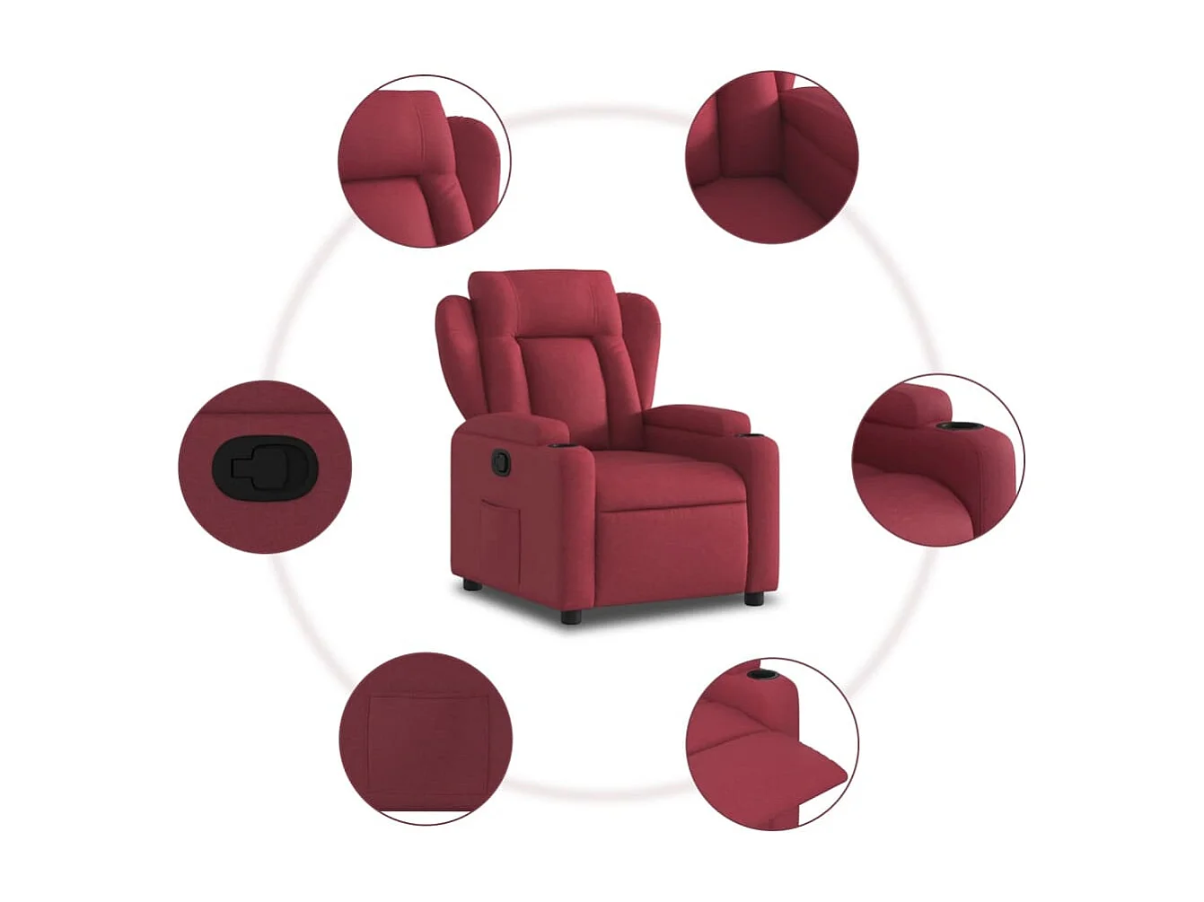 Fauteuil inclinable Rouge bordeaux Tissu