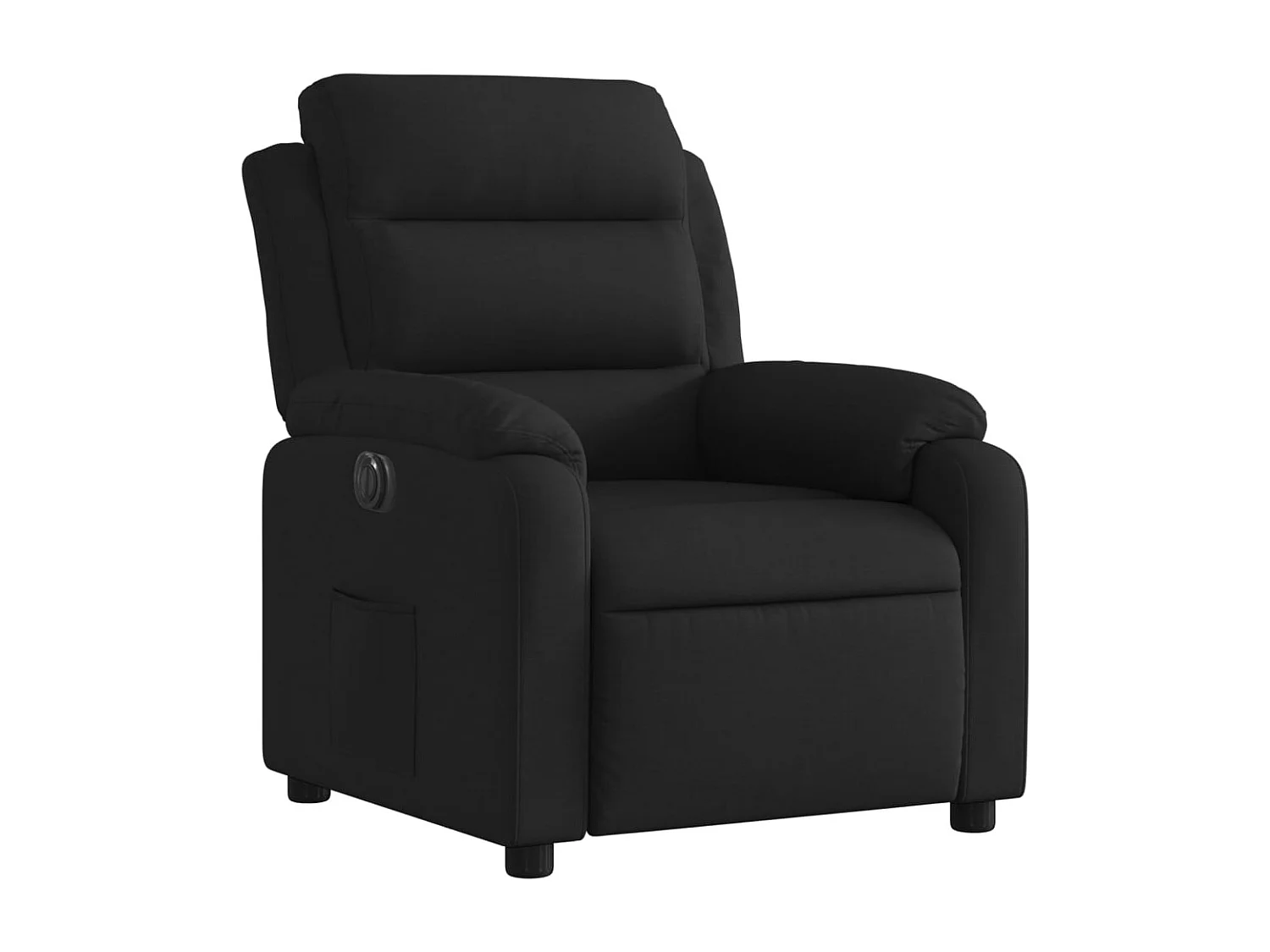 Sillón reclinable eléctrico de tela negro