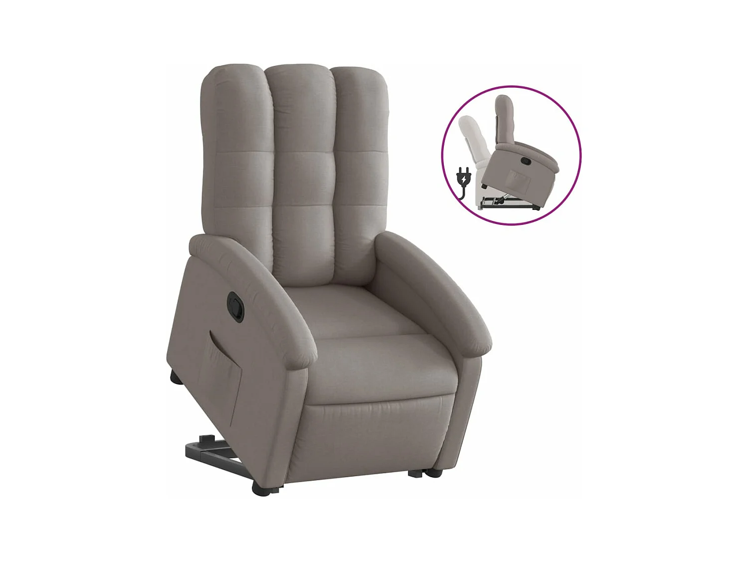 Fauteuil inclinable taupe tissu