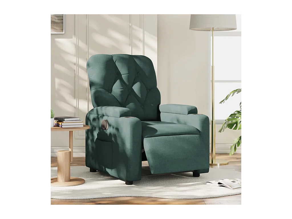 Fauteuil inclinable électrique Vert foncé Tissu