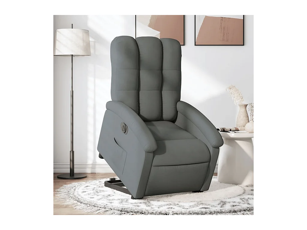 Fauteuil inclinable électrique gris foncé tissu