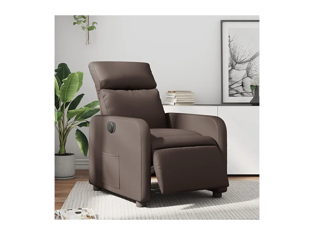 Fauteuil inclinable électrique Marron Similicuir