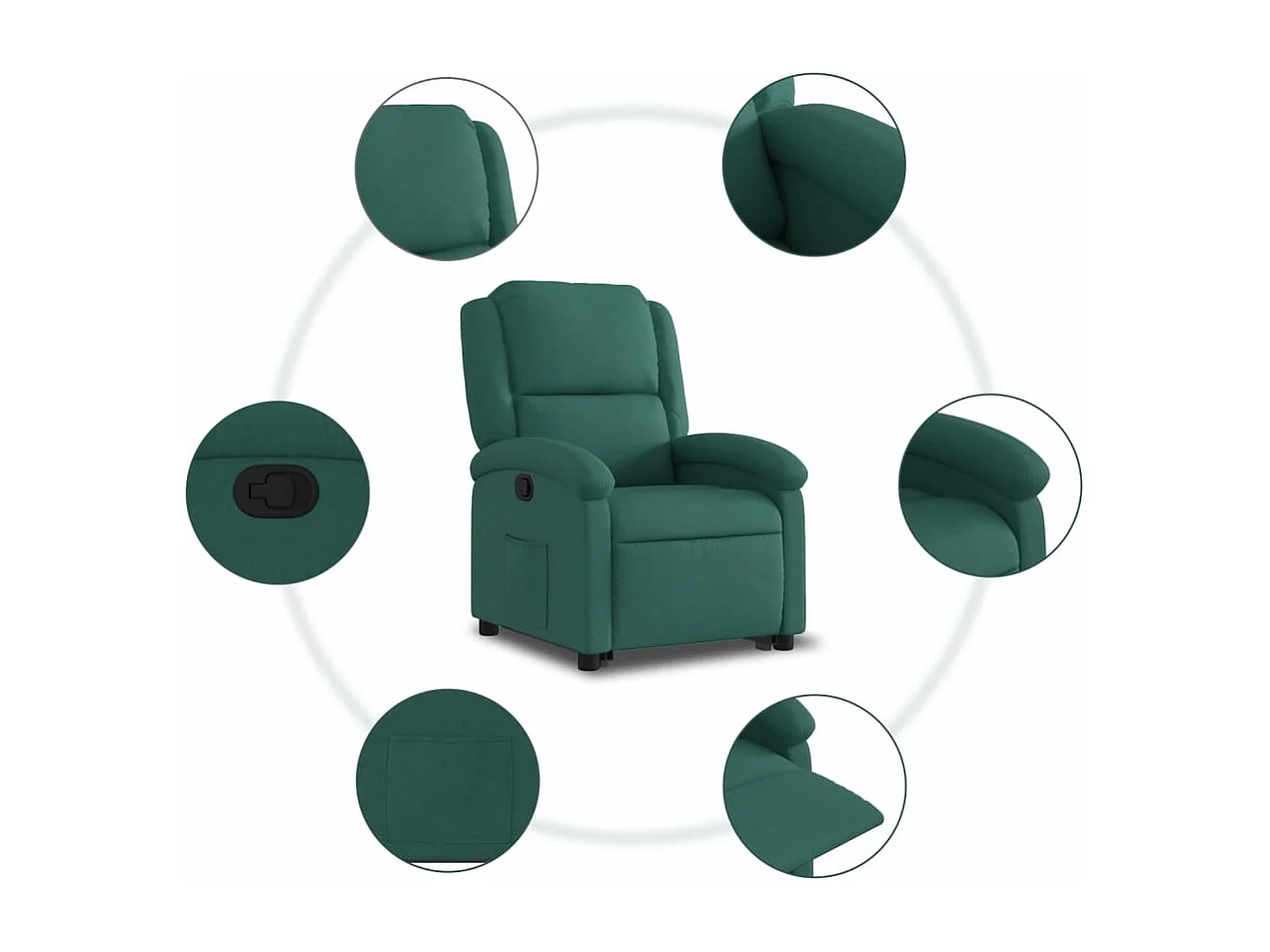 Fauteuil inclinable vert foncé tissu