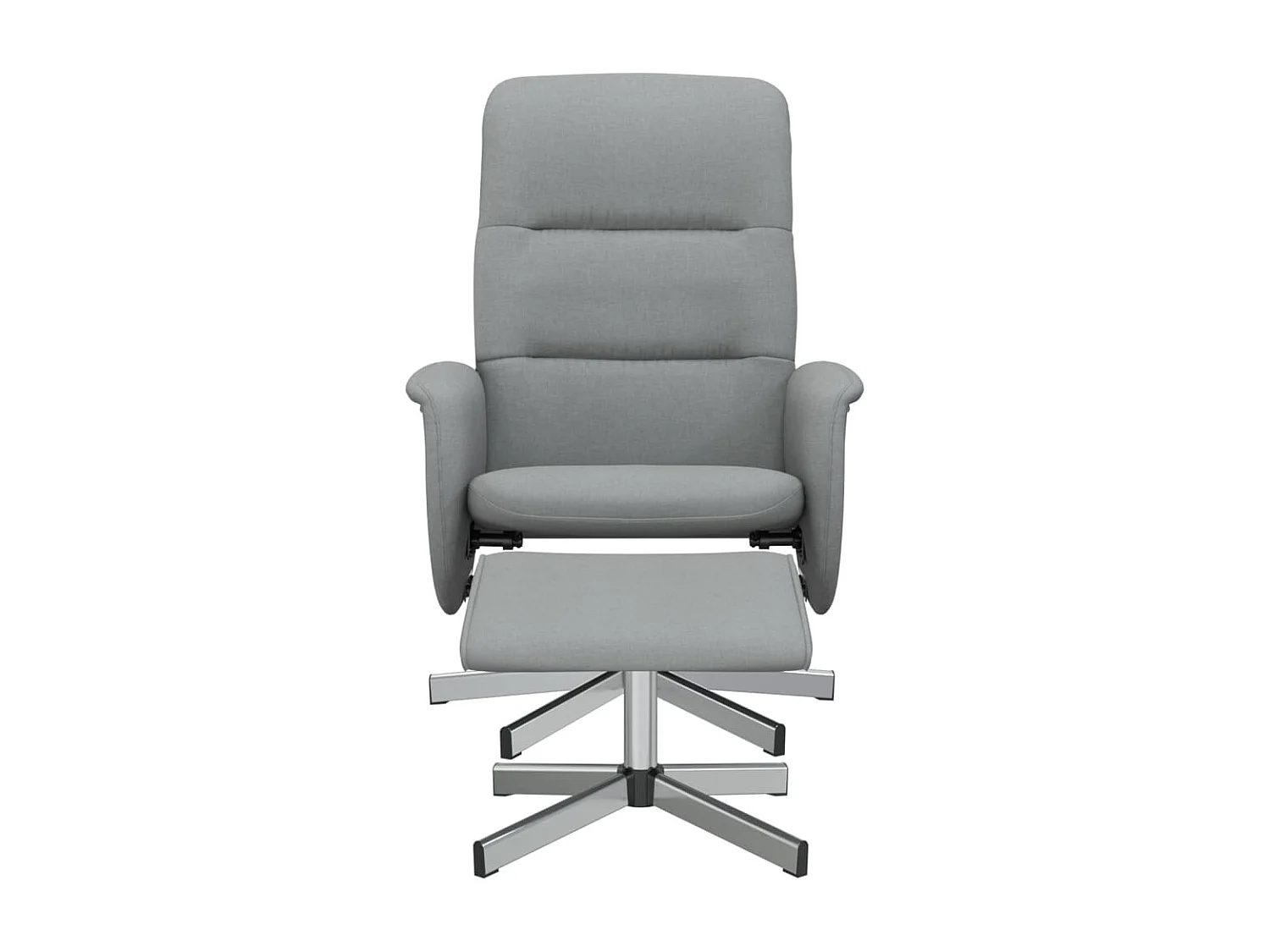 Fauteuil inclinable avec repose-pied gris clair tissu