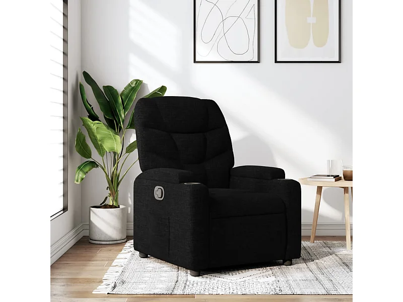 Fauteuil inclinable Noir Tissu