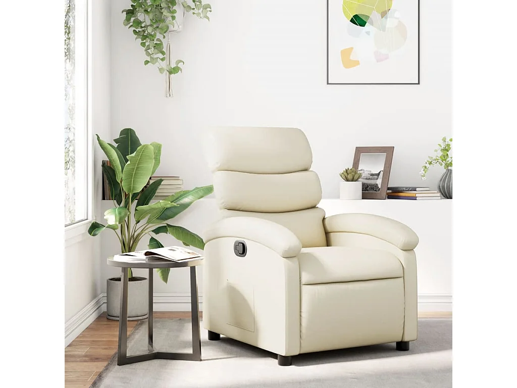 Fauteuil inclinable Crème Similicuir