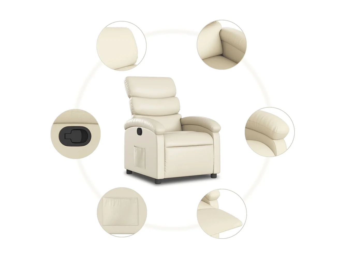 Fauteuil inclinable Crème Similicuir