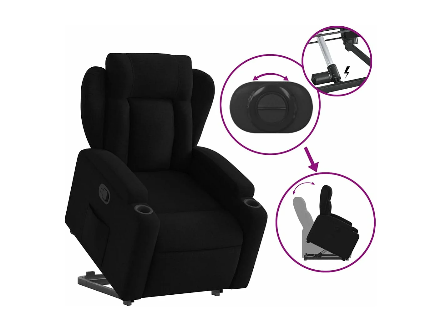 Fauteuil inclinable noir tissu