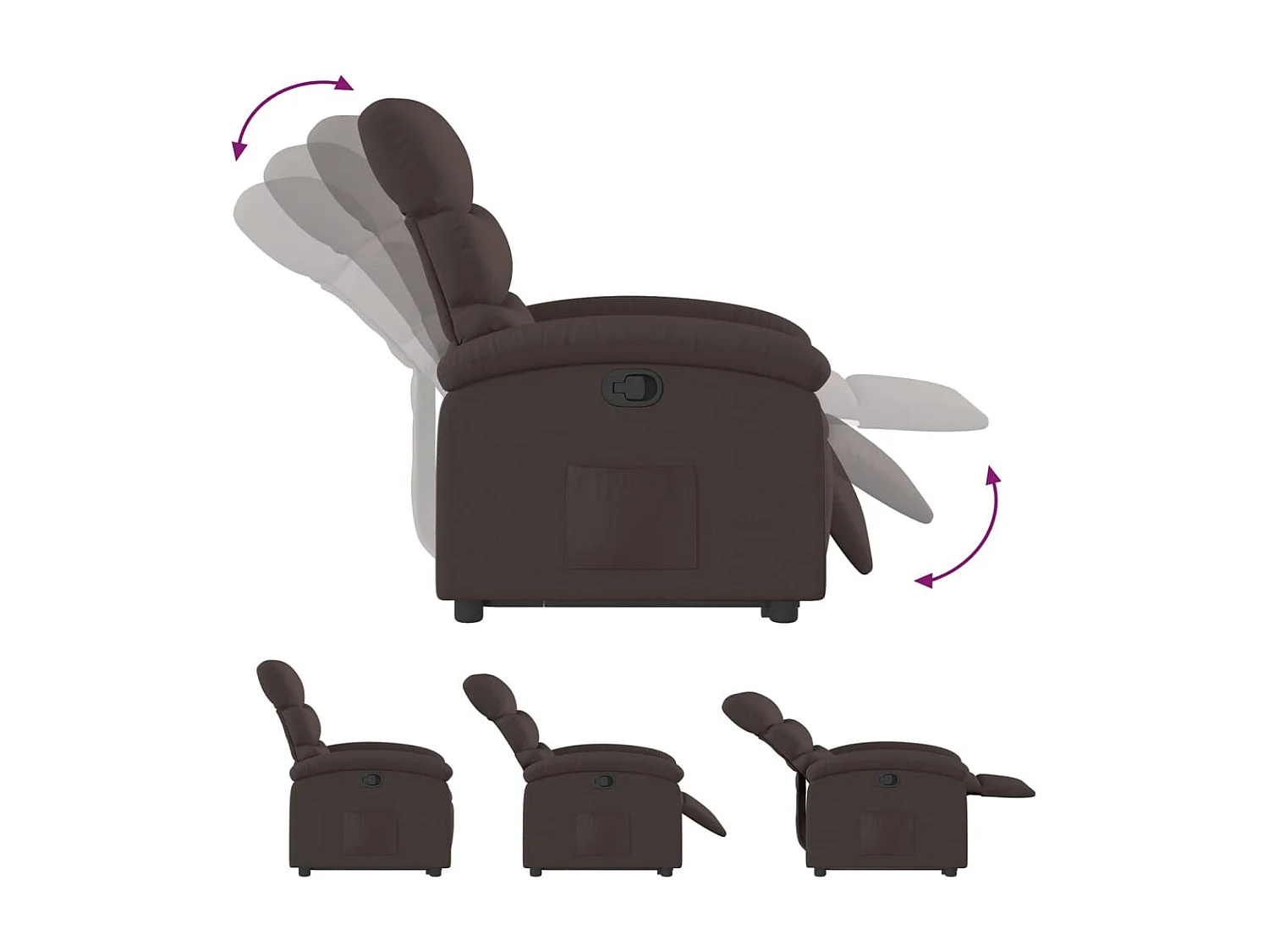 Fauteuil inclinable marron foncé tissu