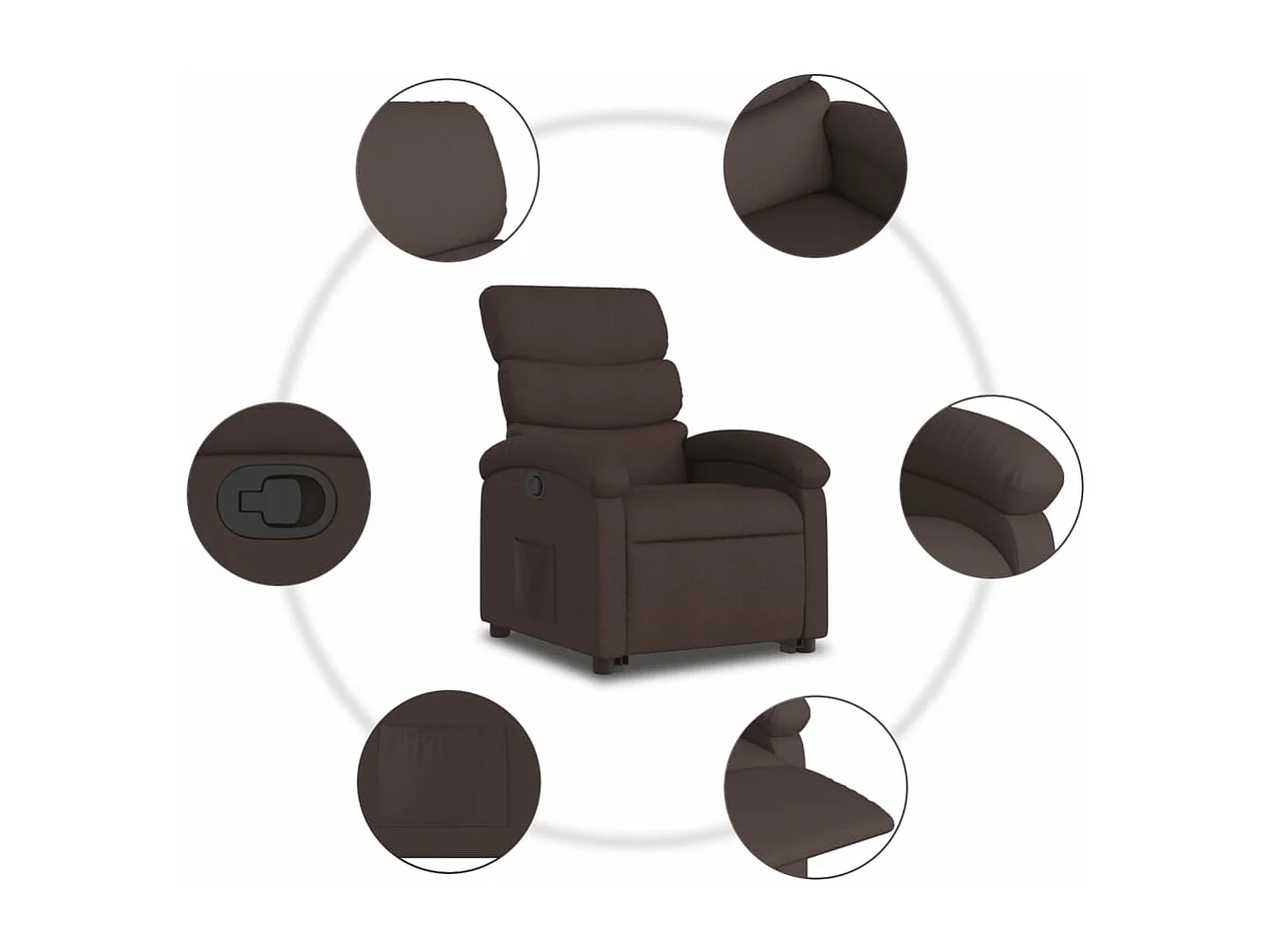 Fauteuil inclinable marron foncé tissu