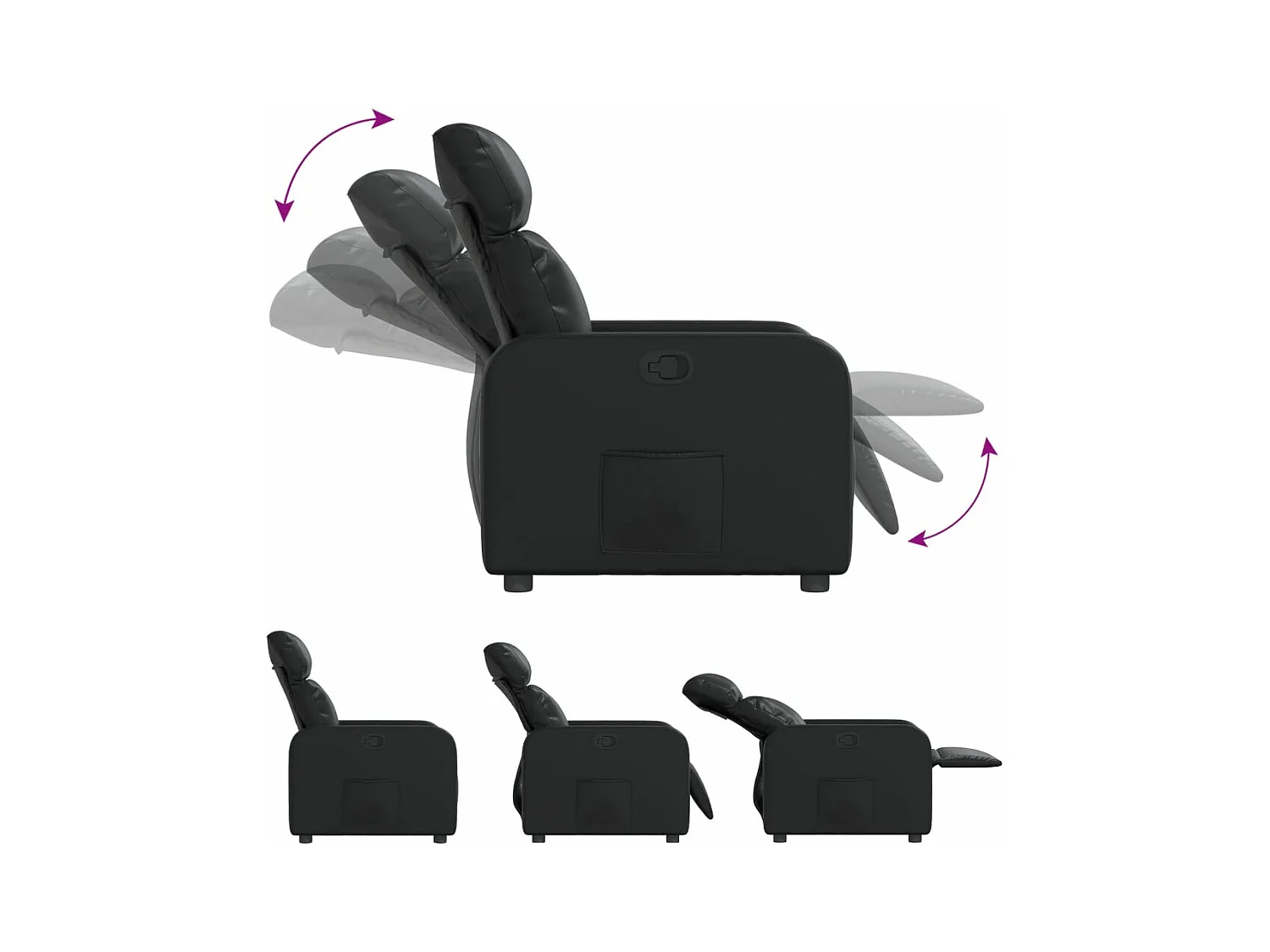 Fauteuil inclinable Noir Similicuir